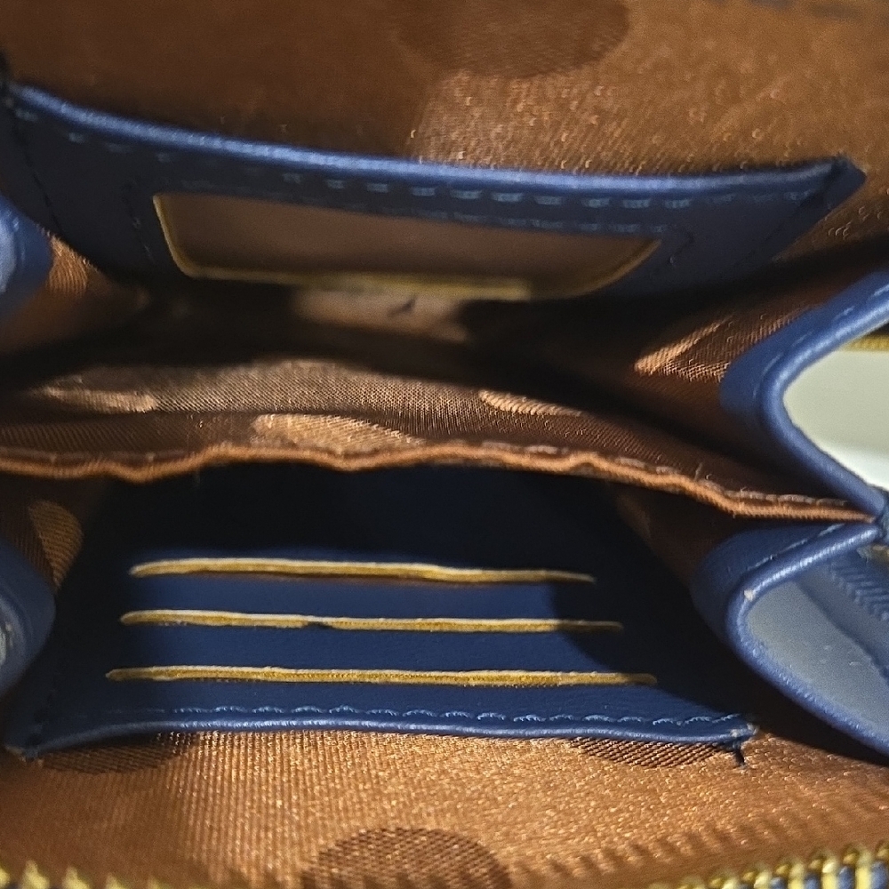 Navy Crossbody Bag with Gold Accents - Picture 9 of 12